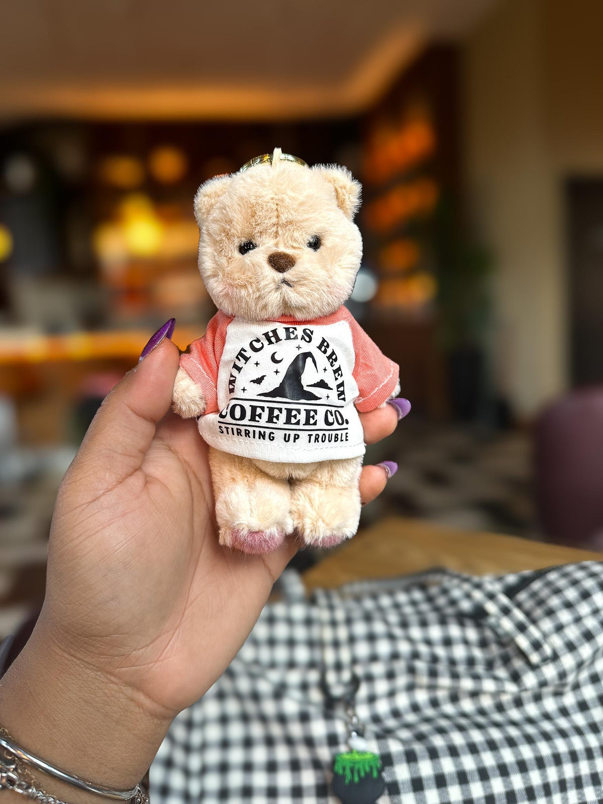 Witches Brew Coffee Co Halloween Teddy Bear Bag Charm