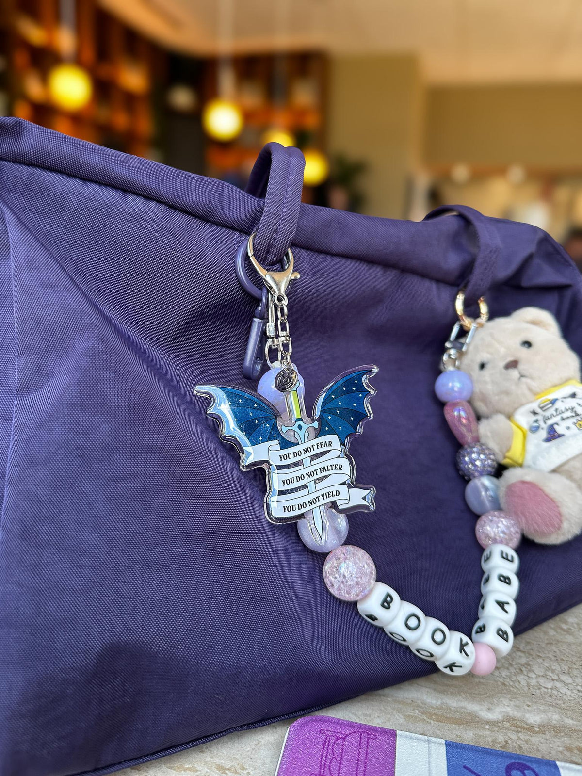 Sword & Wings Acrylic Bag Charm