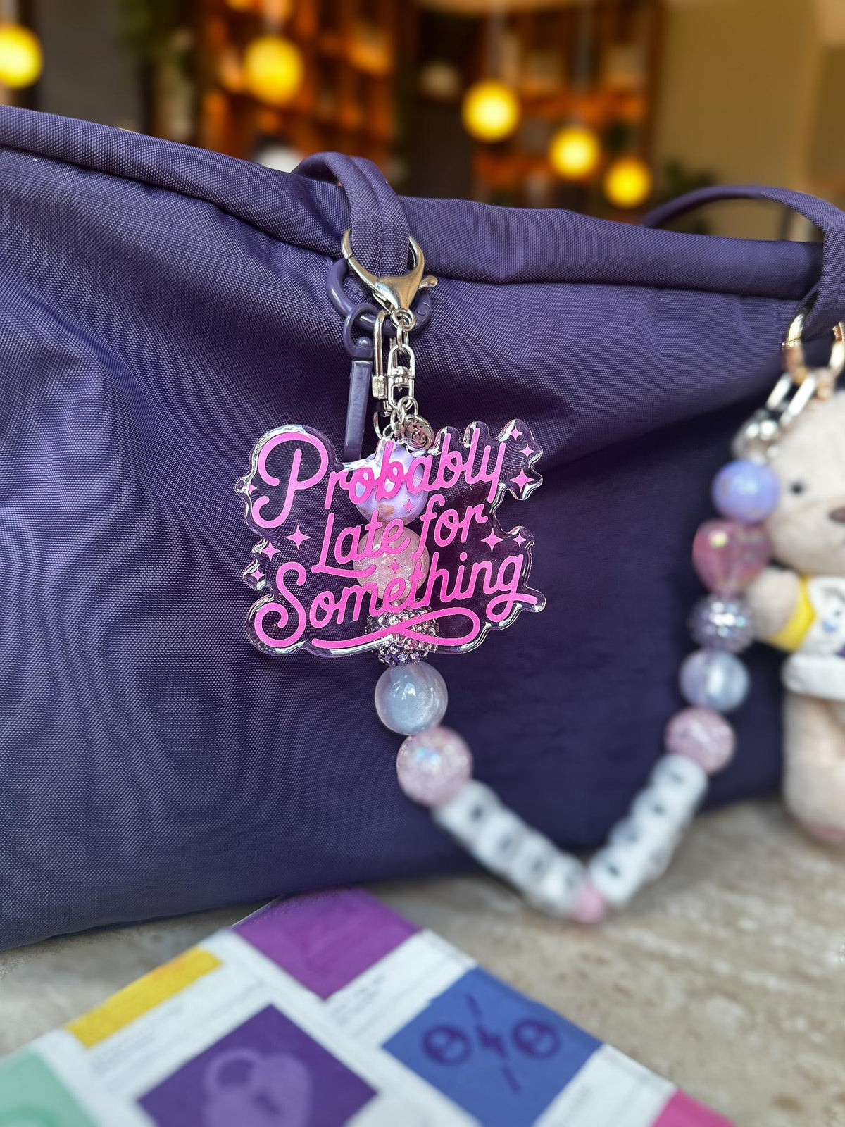 Probably Late for Something Acrylic Bag Charm