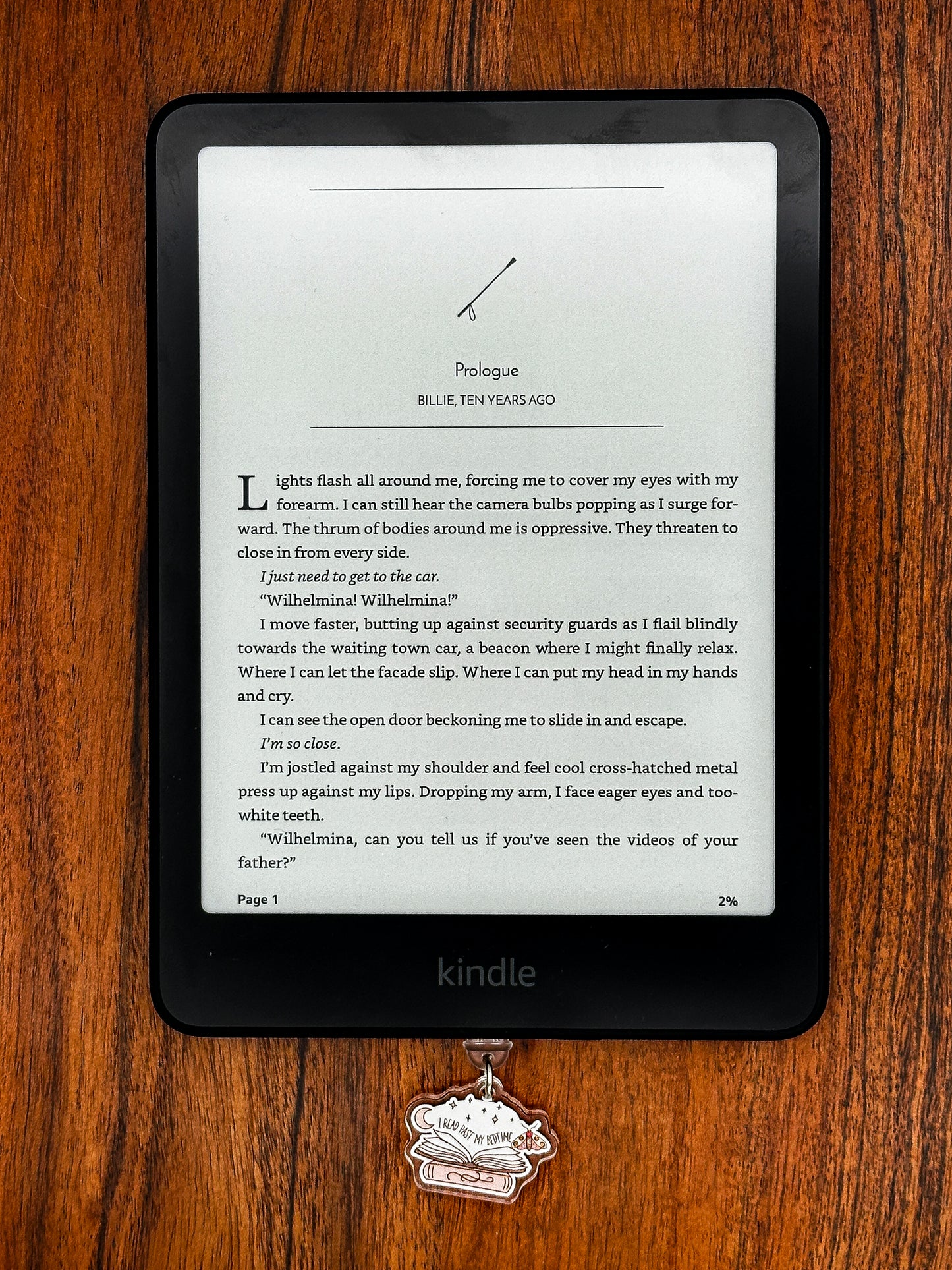 I Read Past My Bedtime Kindle Charm