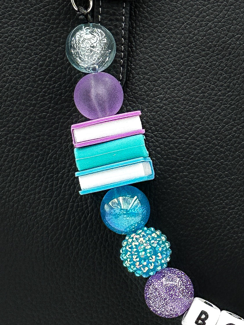 Book Lover Purse Charm – Blue & Purple