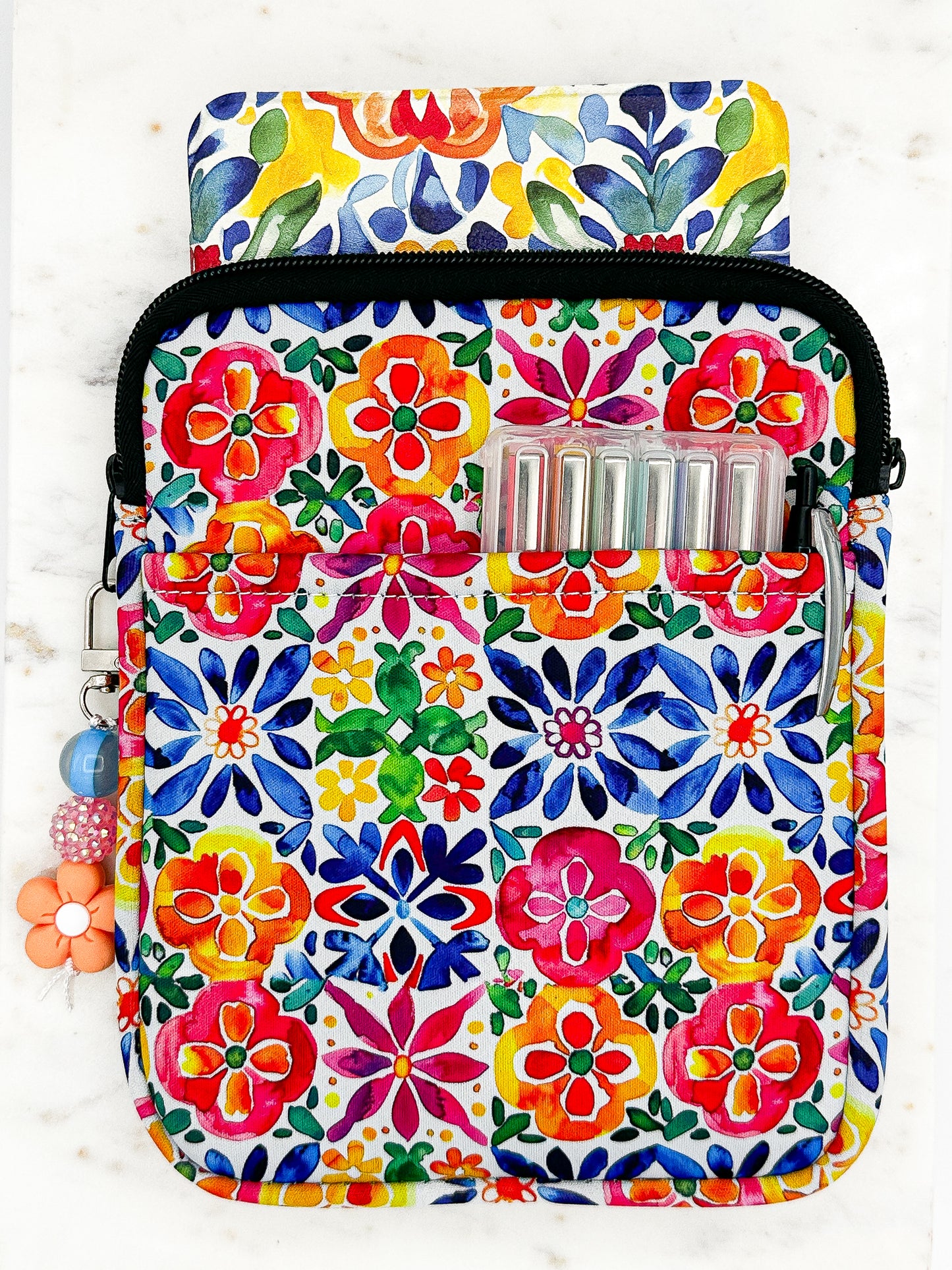 Colorful Floral Tile Book Sleeve – Flower Fields Forever