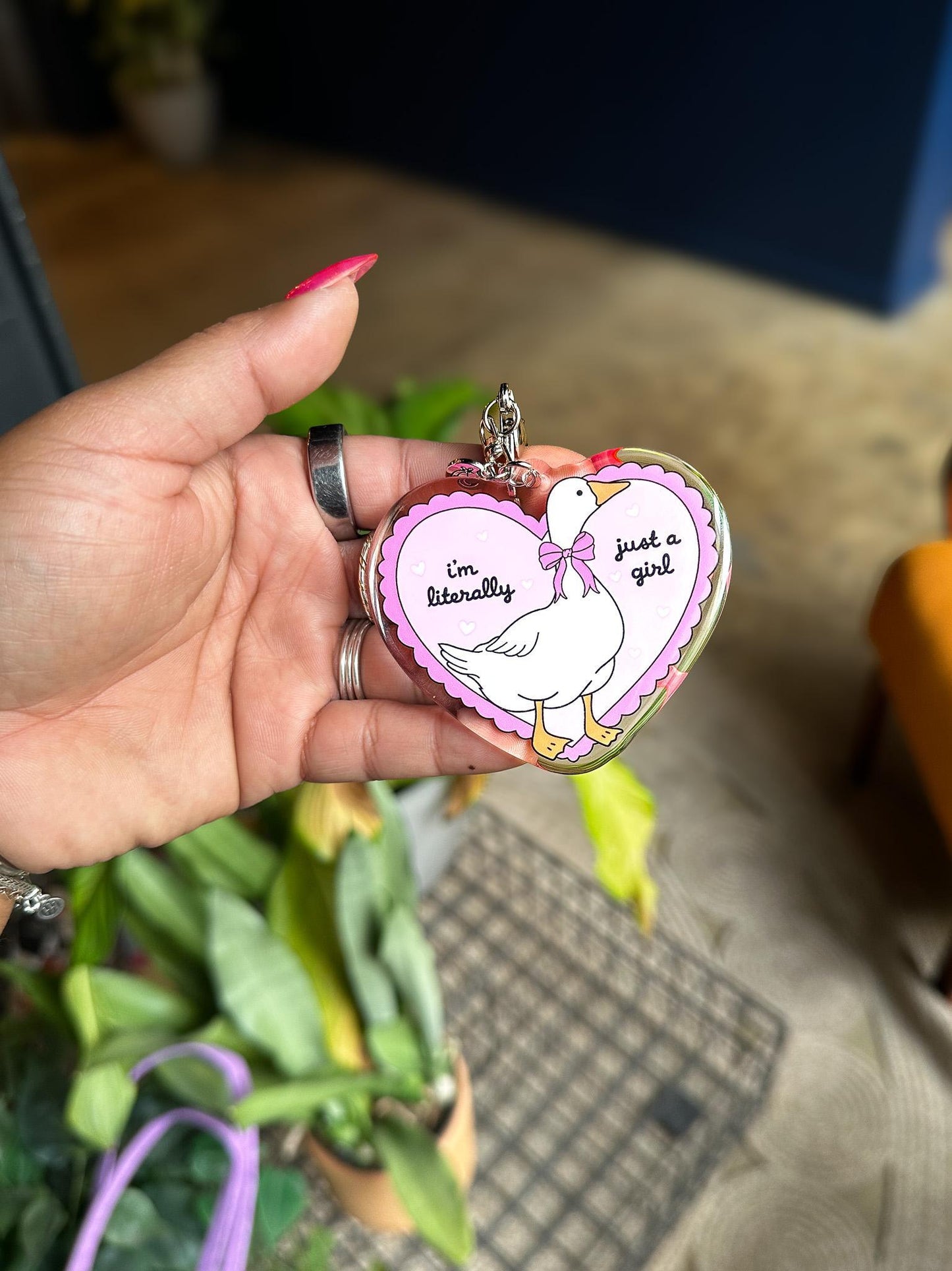 I'm Literally Just a Girl Goose Acrylic Bag Charm