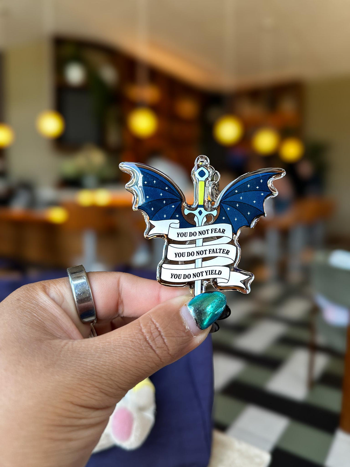 Sword & Wings Acrylic Bag Charm