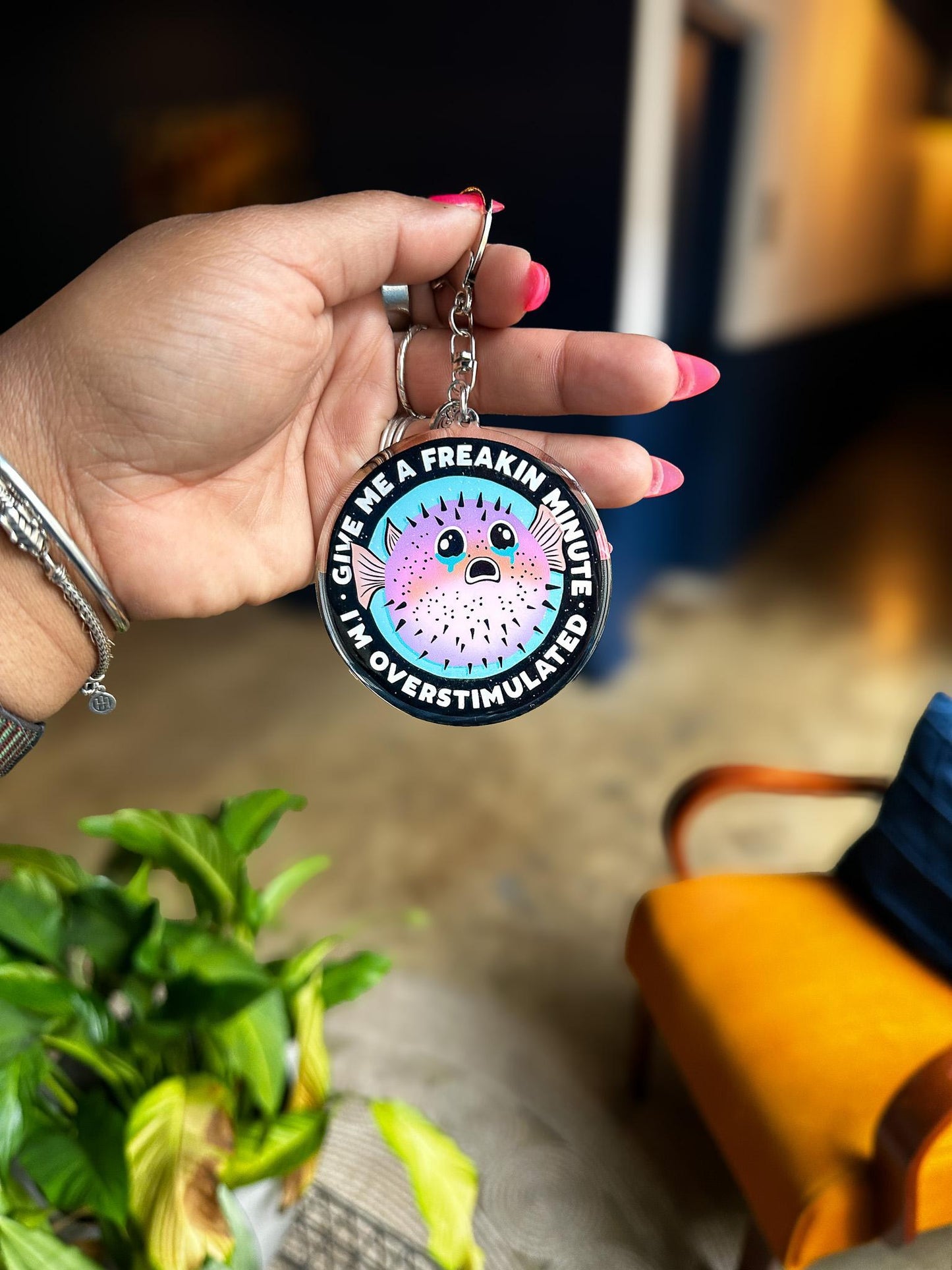 Give Me a Freakin Minute, I'm Overstimulated Acrylic Bag Charm