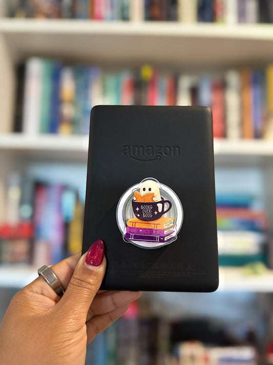 Books Over Boos MagSafe Grip | Spooky Ghost Bookish Phone Grip