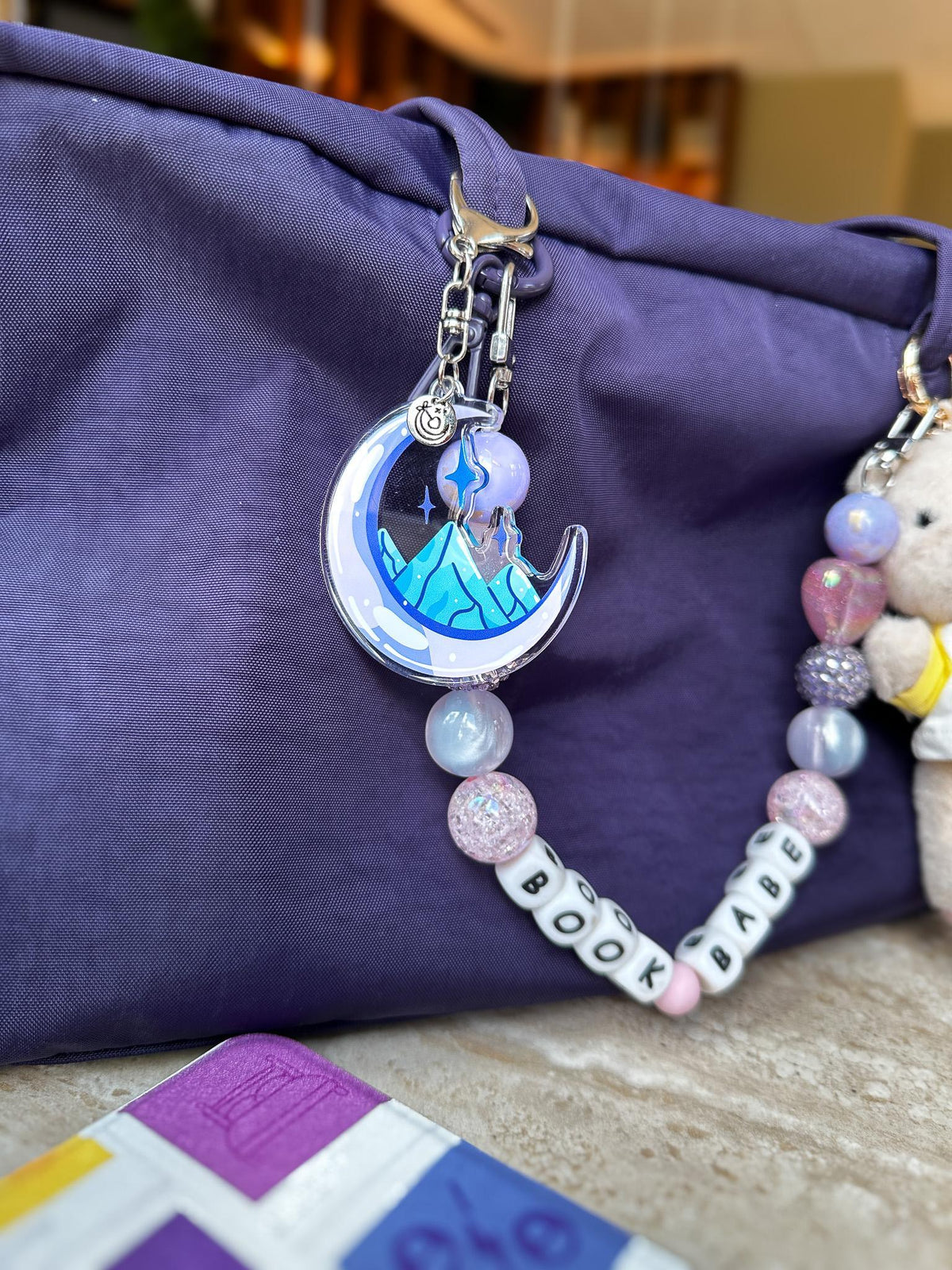 Moon & Mountains Acrylic Bag Charm
