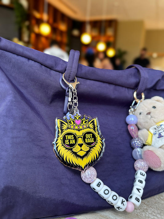 Outrage Cat Acrylic Bag Charm
