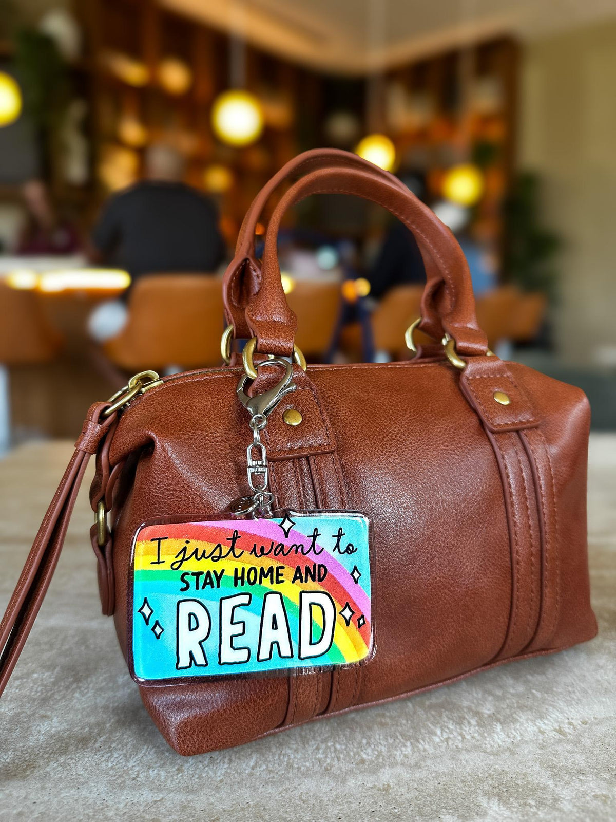 I'd Rather Be Reading Acrylic Bag Charm