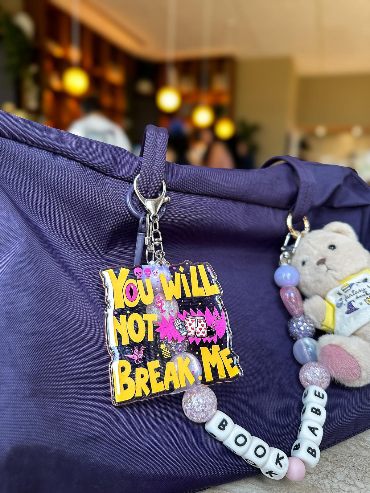 You Will Not Break Me Acrylic Bag Charm