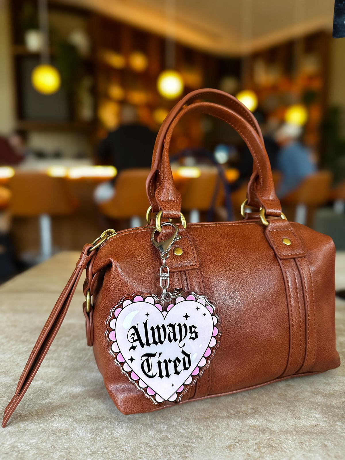 Always Tired Acrylic Bag Charm