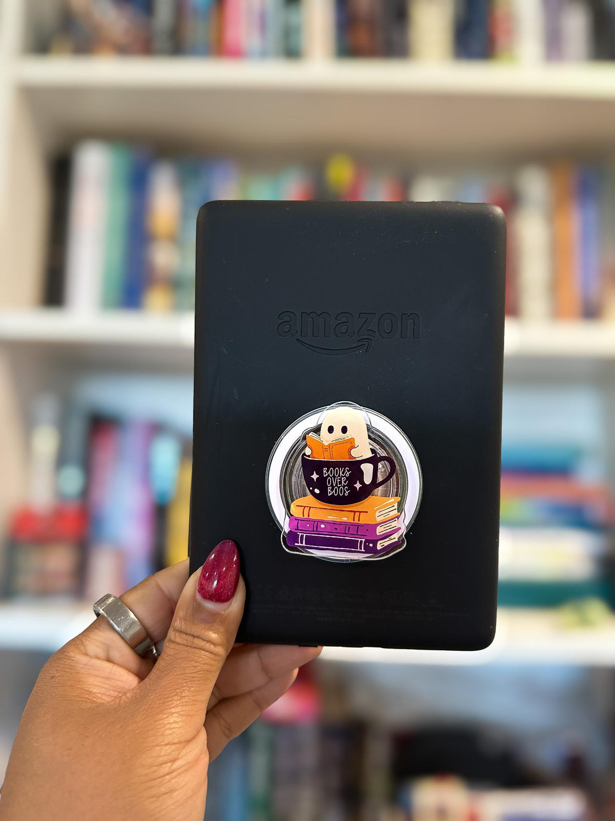 Books Over Boos MagSafe Grip | Spooky Ghost Bookish Phone Grip