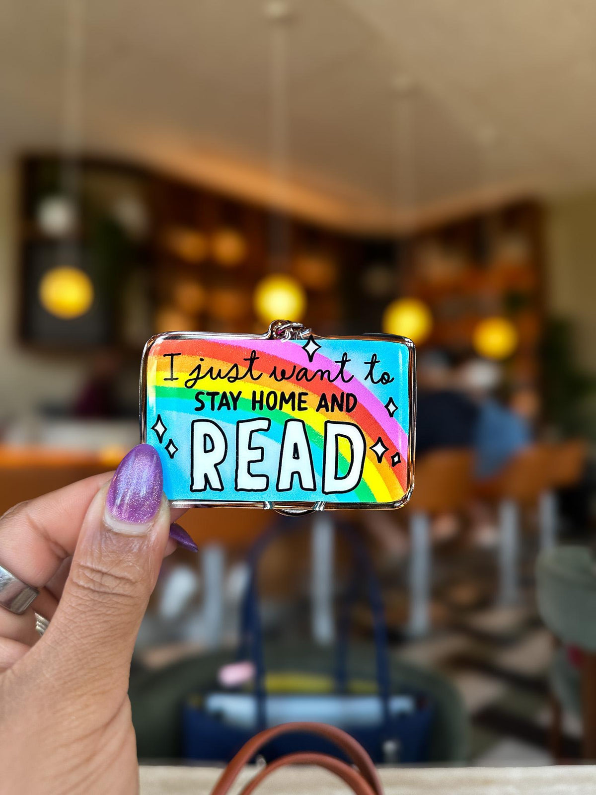 I'd Rather Be Reading Acrylic Bag Charm