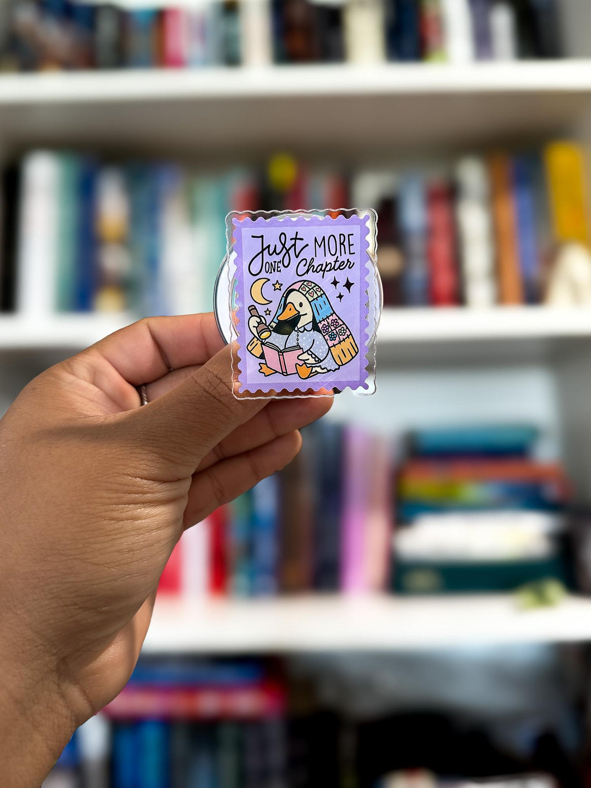 Just One More Chapter Goose Magnetic Phone & Kindle Grip