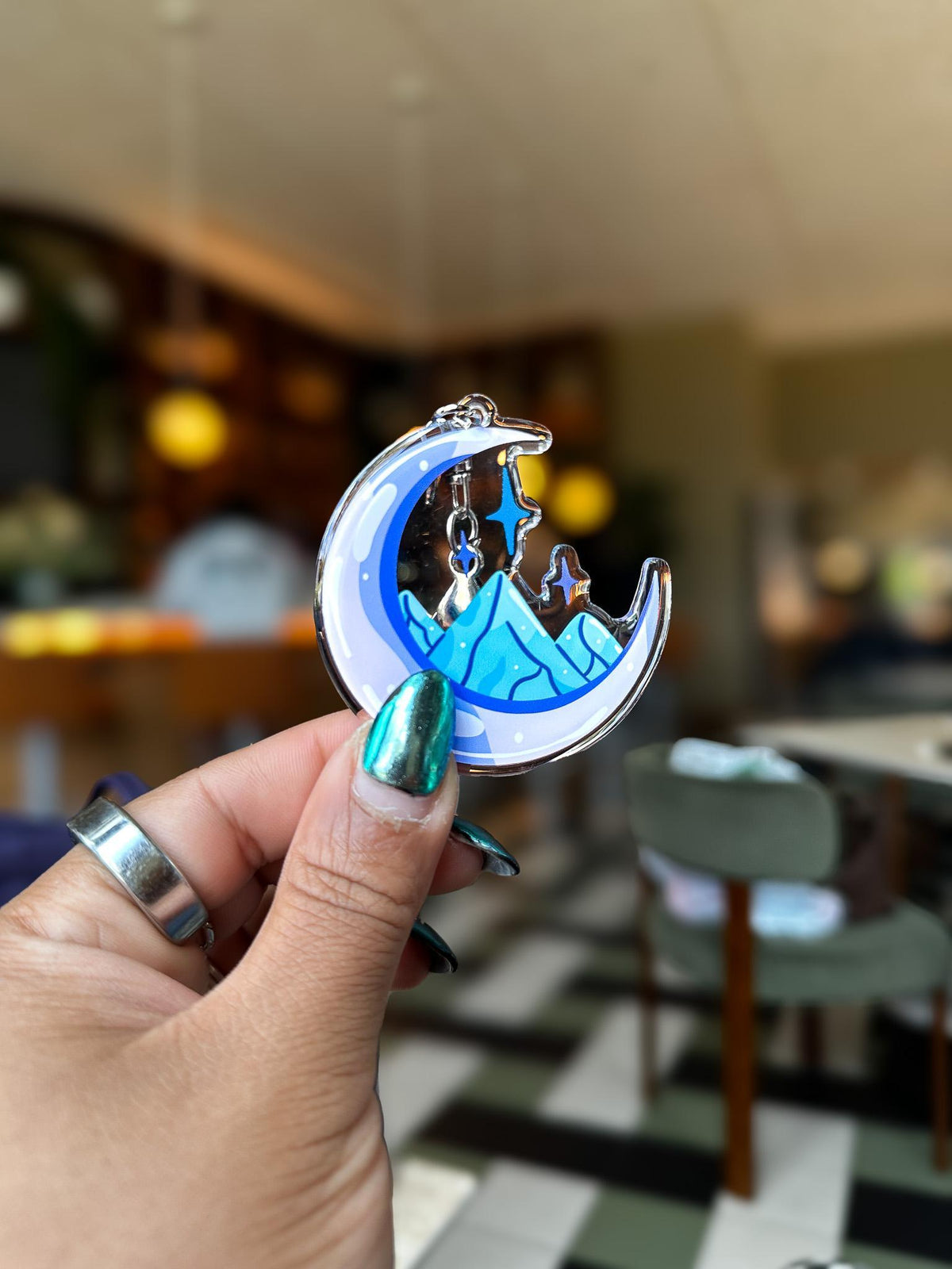 Moon & Mountains Acrylic Bag Charm