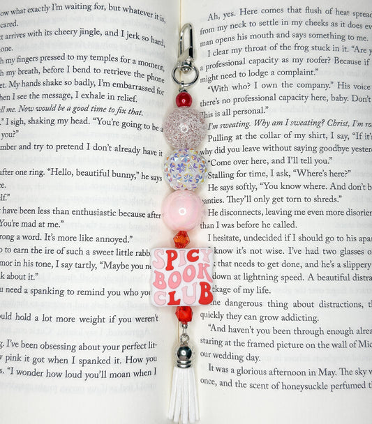Spicy Book Club Silicone Beaded Keychain