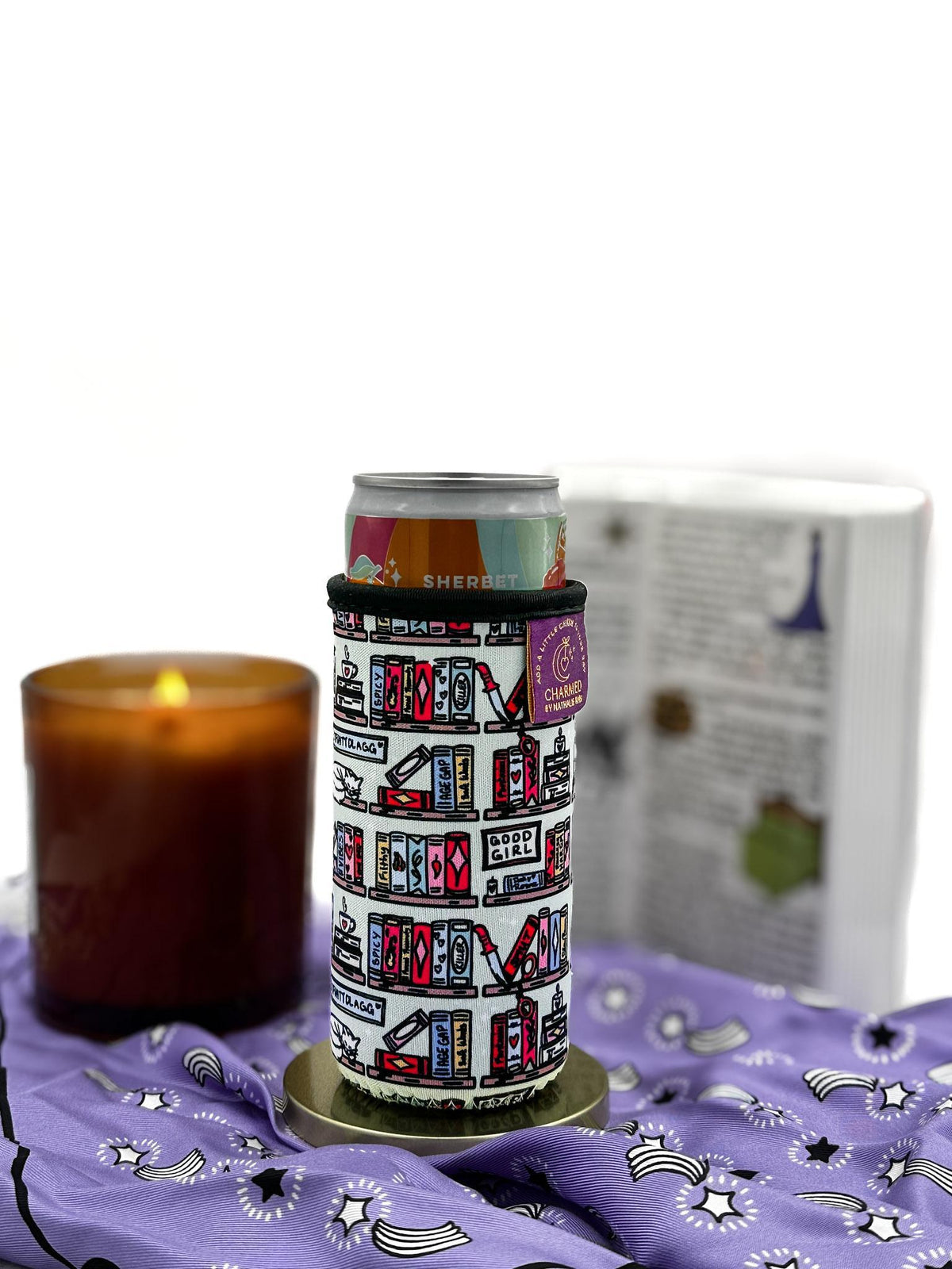 Romance Bookshelf Slim Can Sleeve