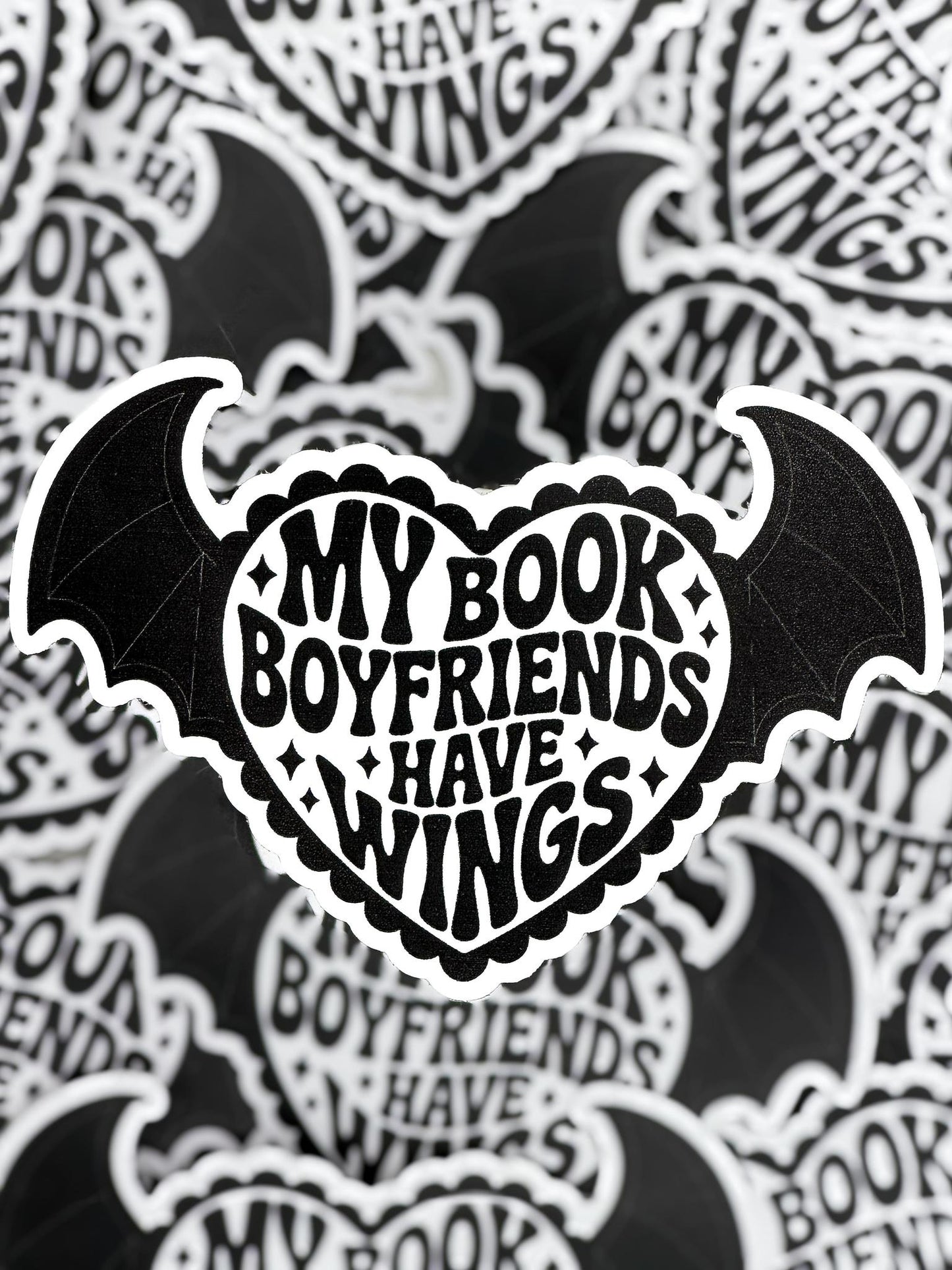 My Book Boyfriends Have Wings Waterproof Vinyl Sticker