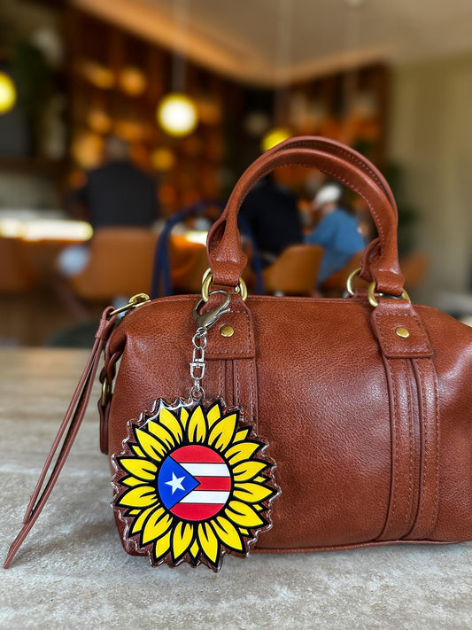 Puerto Rico Sunflower Acrylic Bag Charm