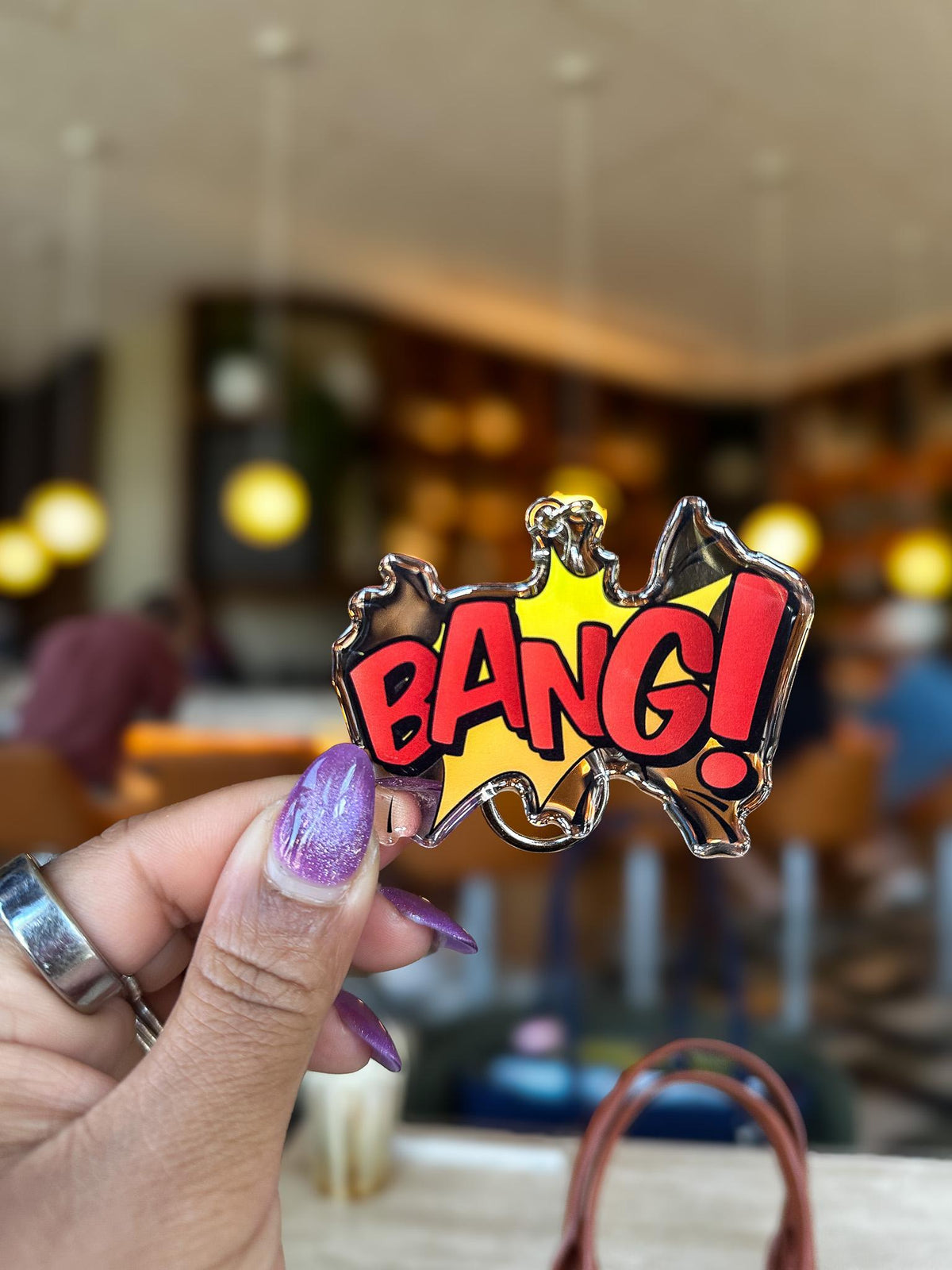 Bang! Comic Book Style Acrylic Bag Charm