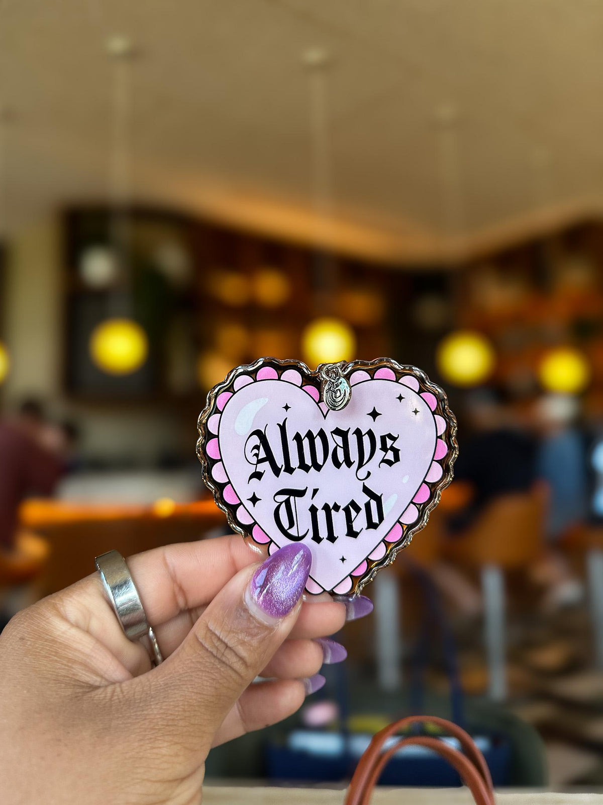 Always Tired Acrylic Bag Charm