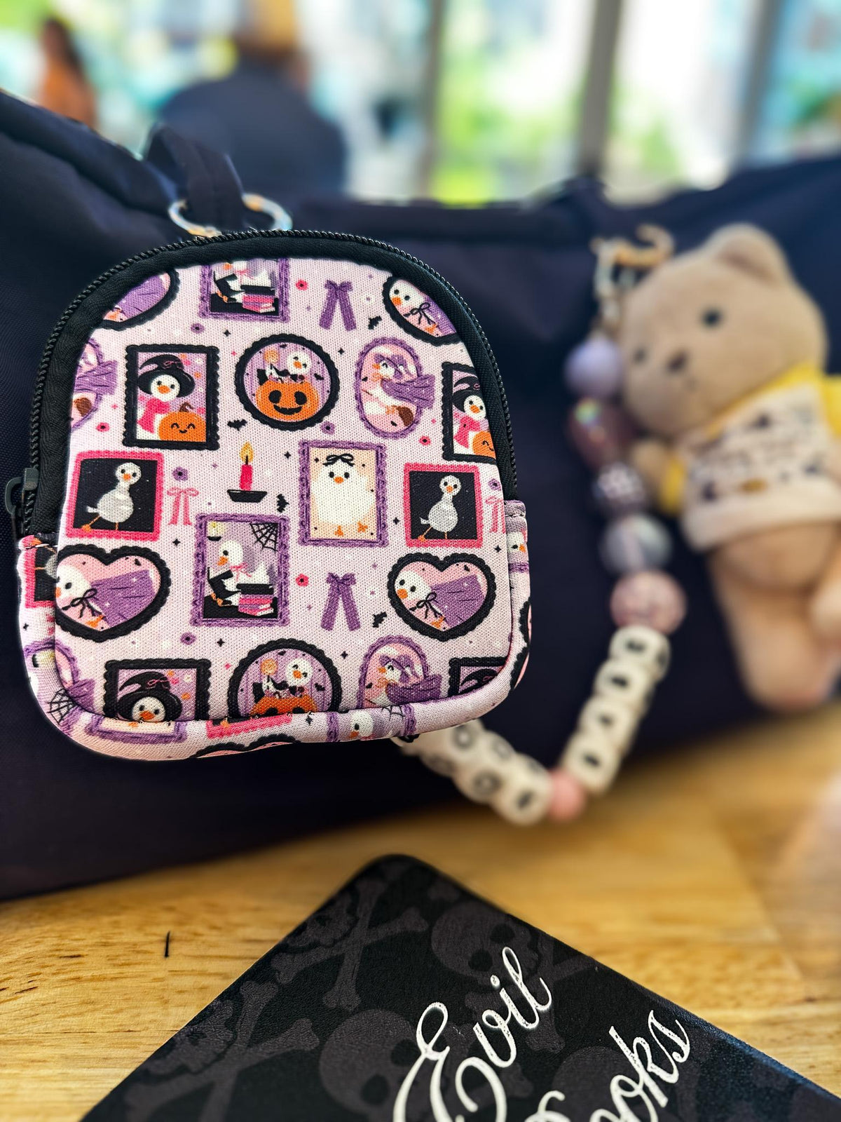 Silly Spooky Goose Mini Zippered Pouch Bag Charm