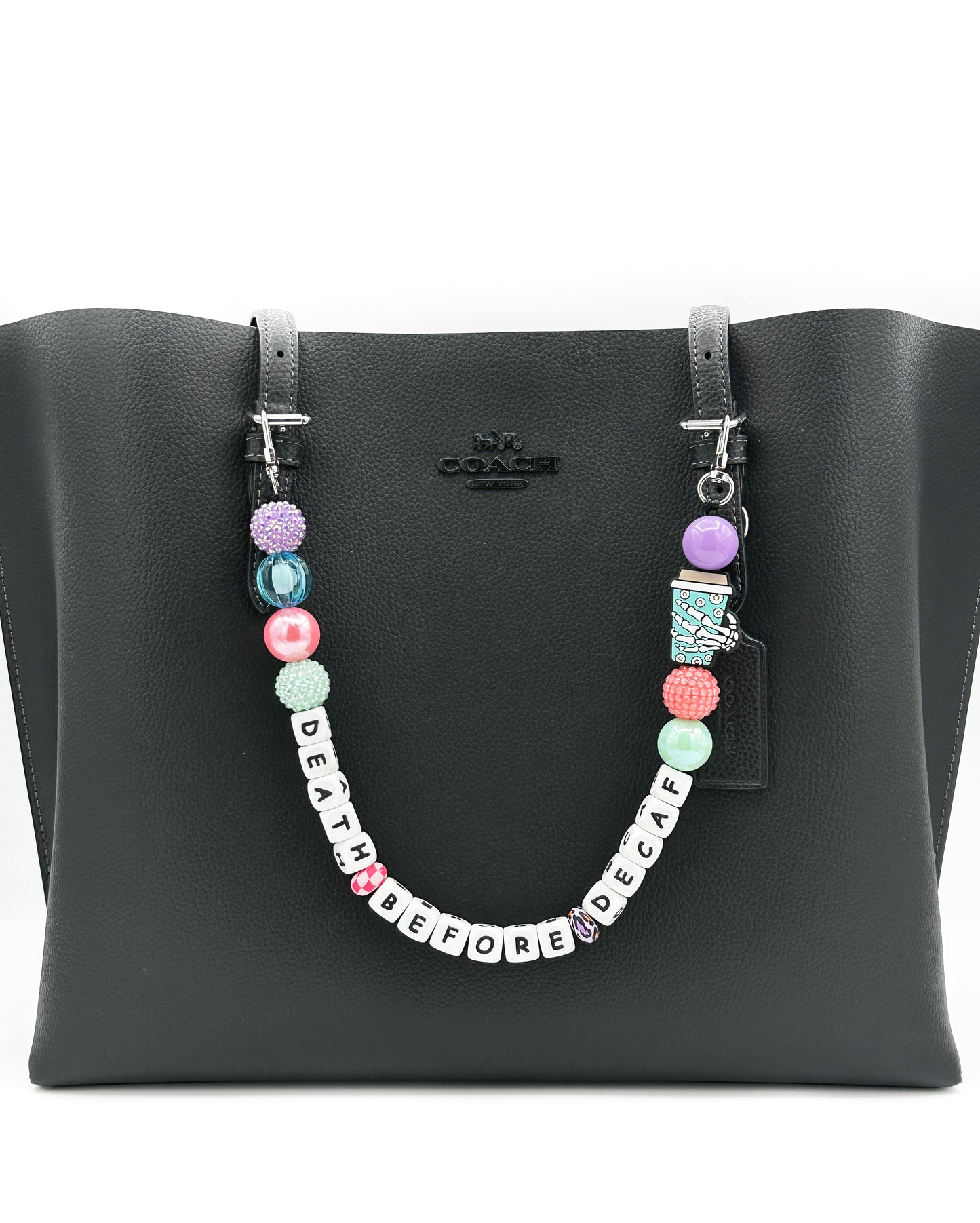 Death Before Decaf Purse Charm