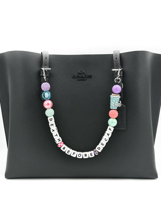 Death Before Decaf Purse Charm