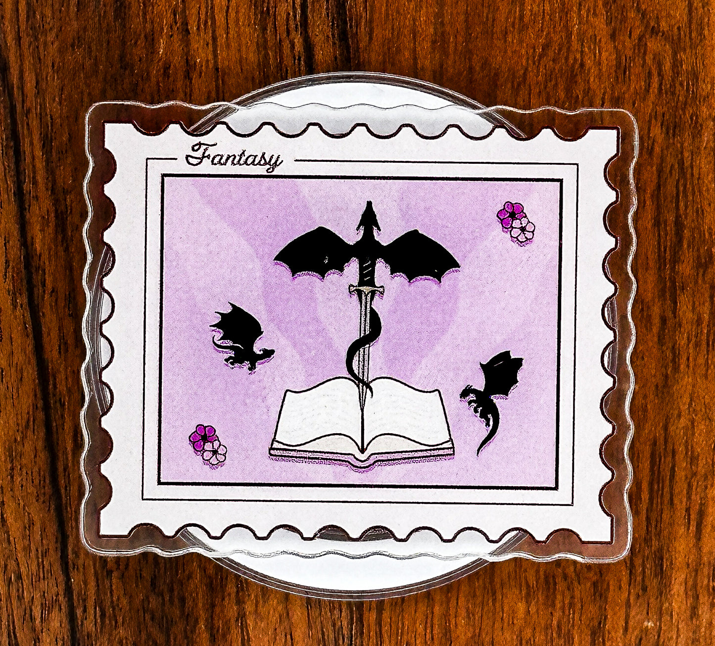 Fantasy Postage Stamp Magnetic Phone & Kindle Grip