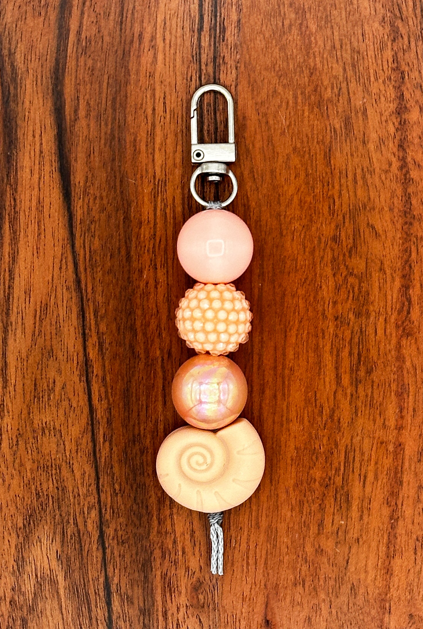 Peachy Seashell Keychain