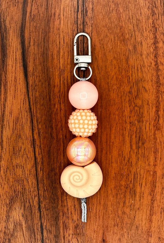 Peachy Seashell Keychain