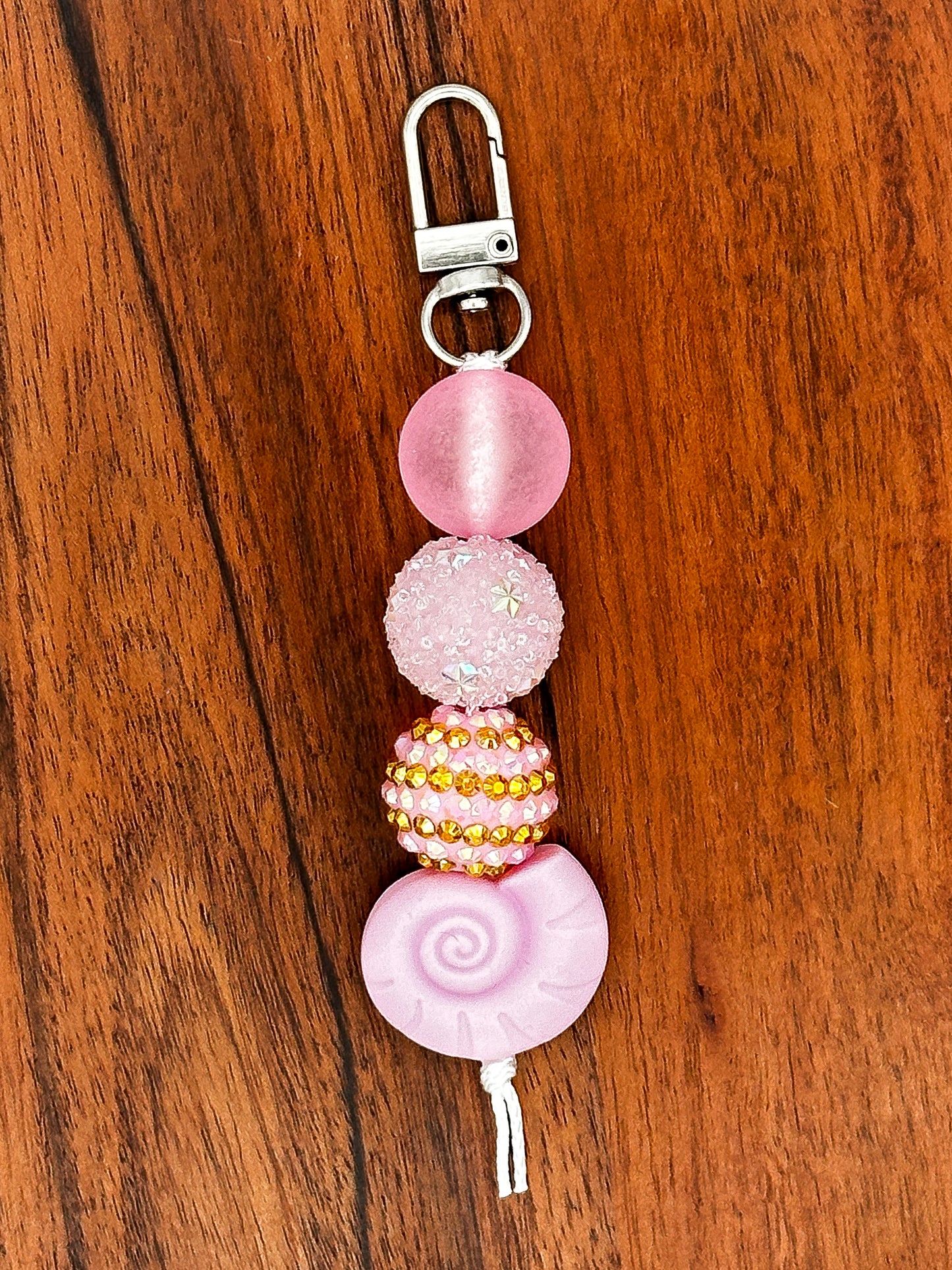 Pretty in Pink Seashell Keychain