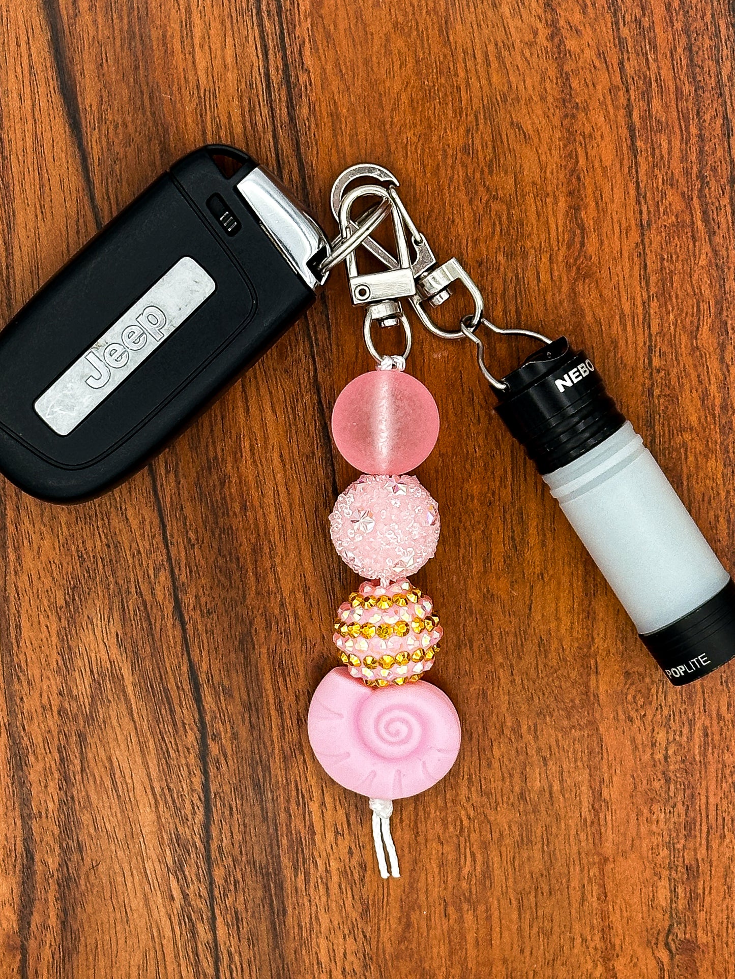 Pretty in Pink Seashell Keychain