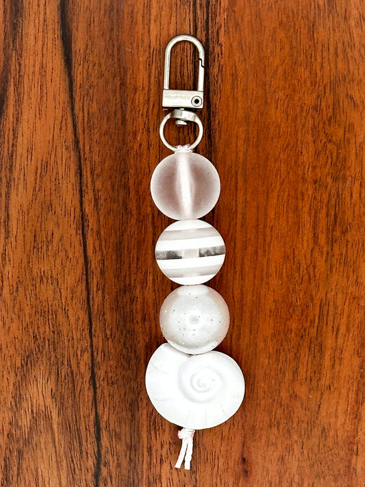Coastal Frost Seashell Keychain