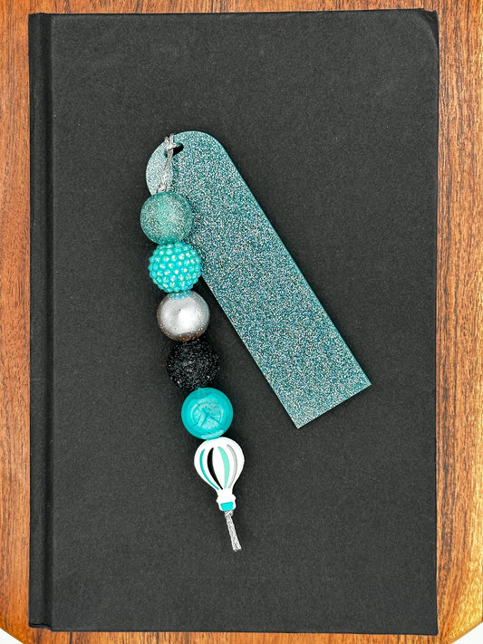 Drift Away in Teal Dreams Hot Air Balloon Bookmark
