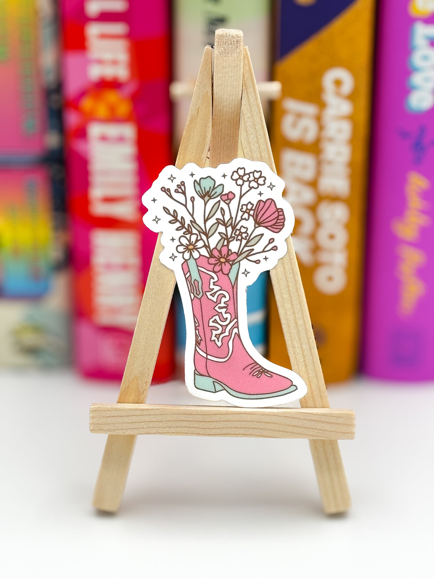 Floral Cowgirl Boot Sticker