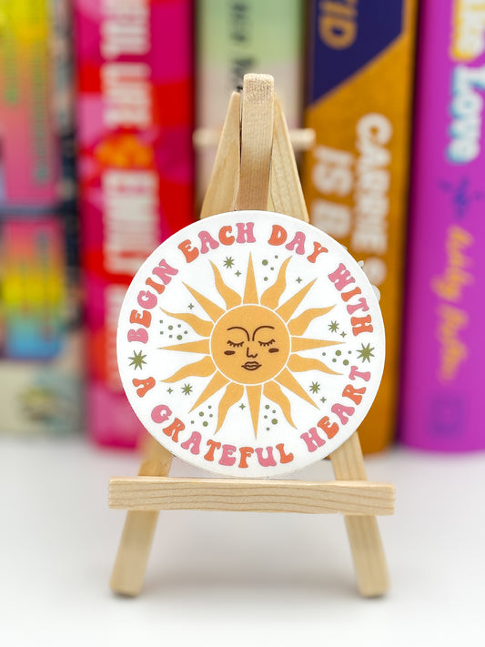 Begin Each Day with a Grateful Heart Sticker