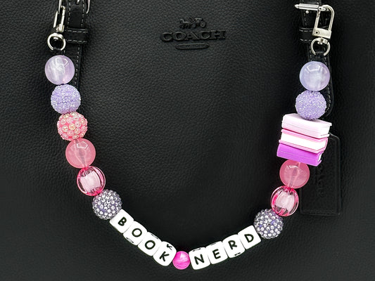 Book Nerd Purse Charm – Pink & Purple