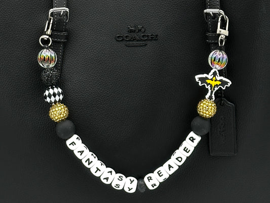 Fantasy Reader Purse Charm – Black & Gold