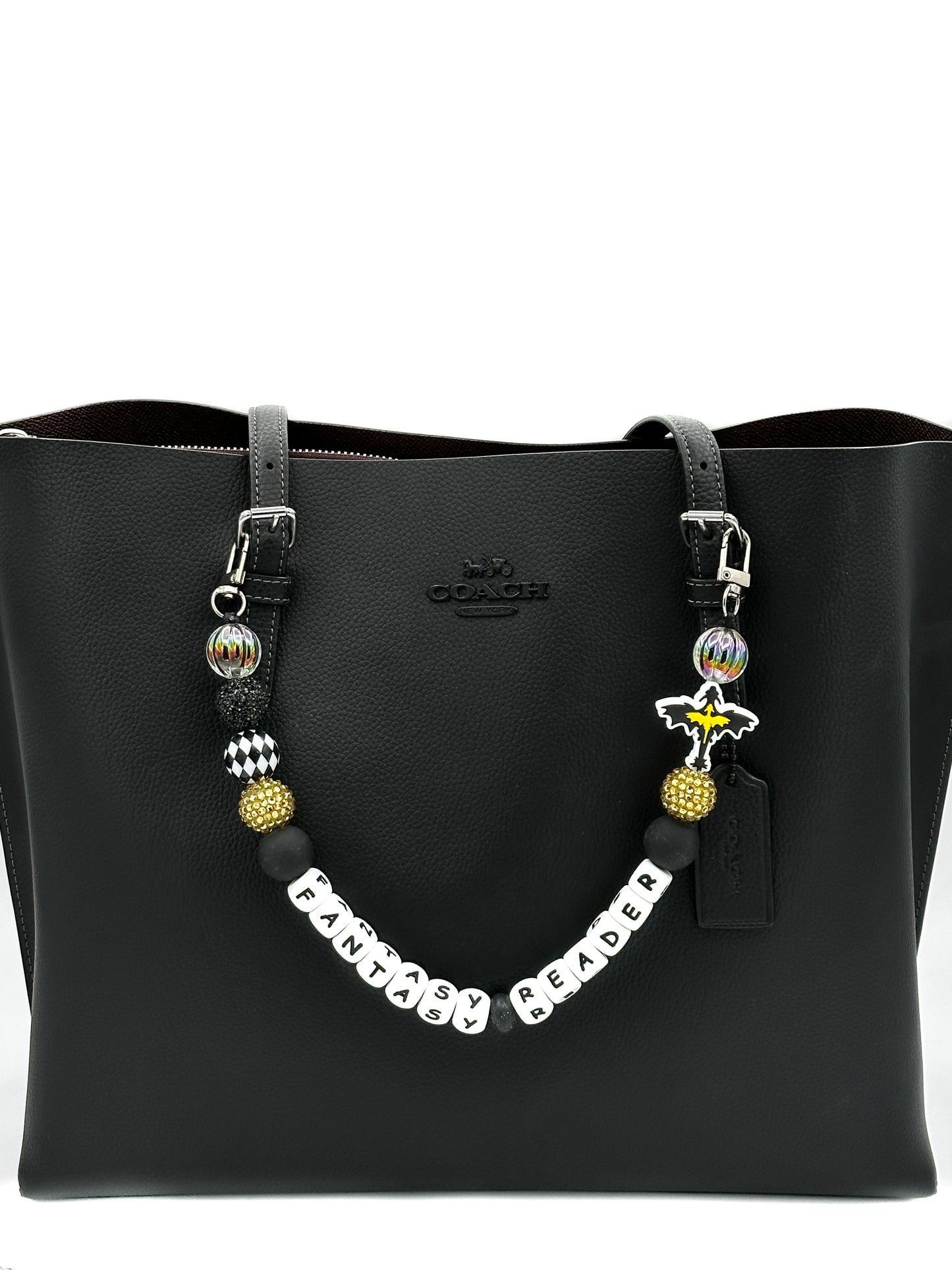 Fantasy Reader Purse Charm – Black & Gold