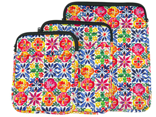 Colorful Floral Tile Book Sleeve – Flower Fields Forever