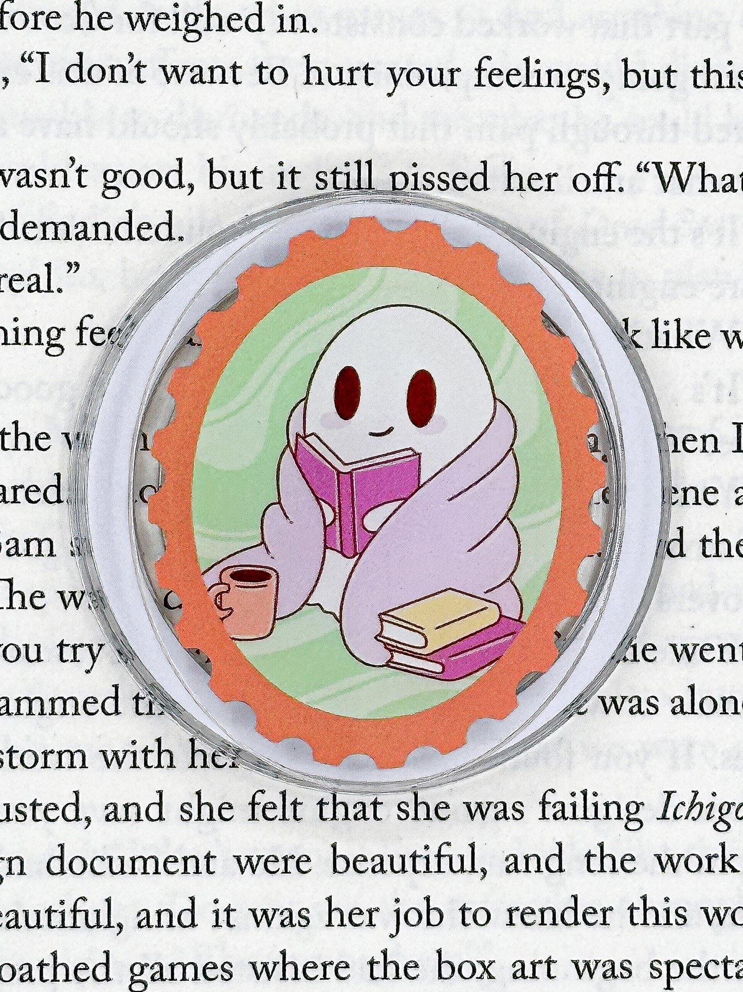 Cozy Ghost Reader Magnetic Phone & Kindle Grip
