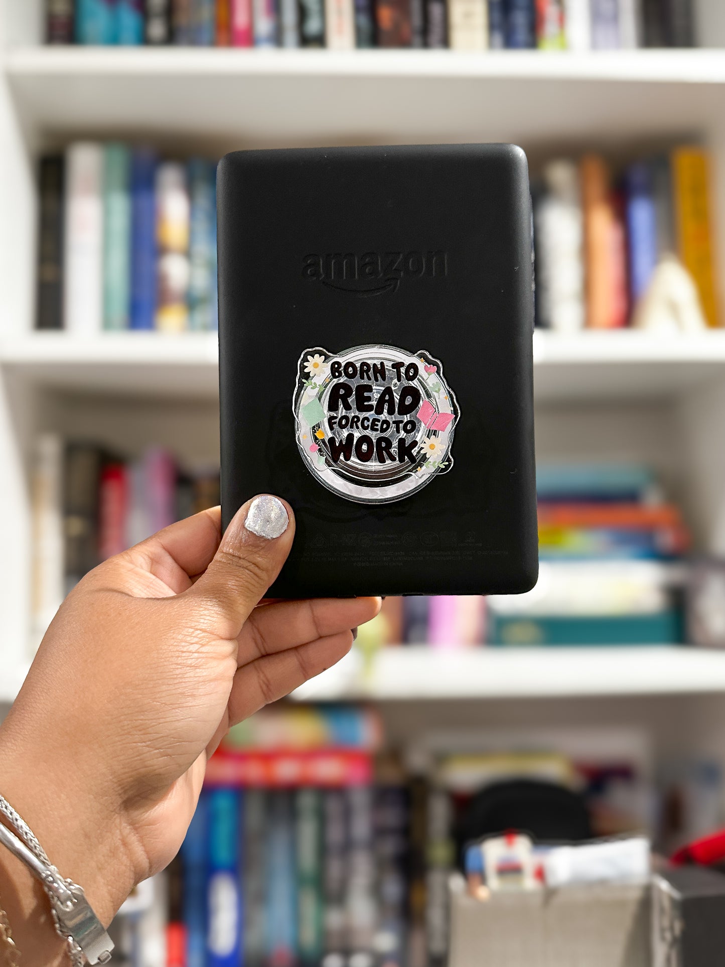 Born to Read, Forced to Work Magnetic Phone & Kindle Grip