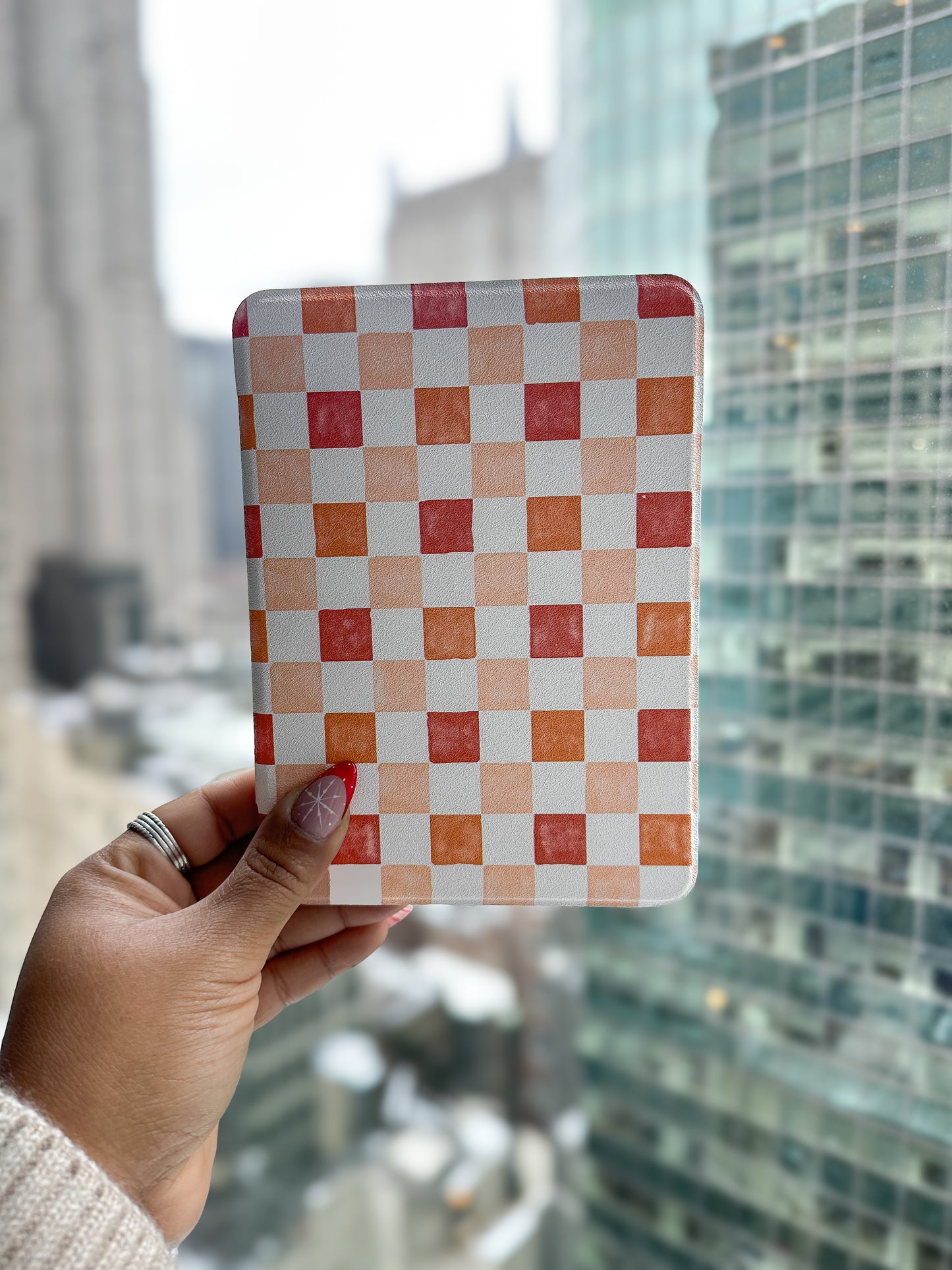 Tan Checkerboard Kindle Case