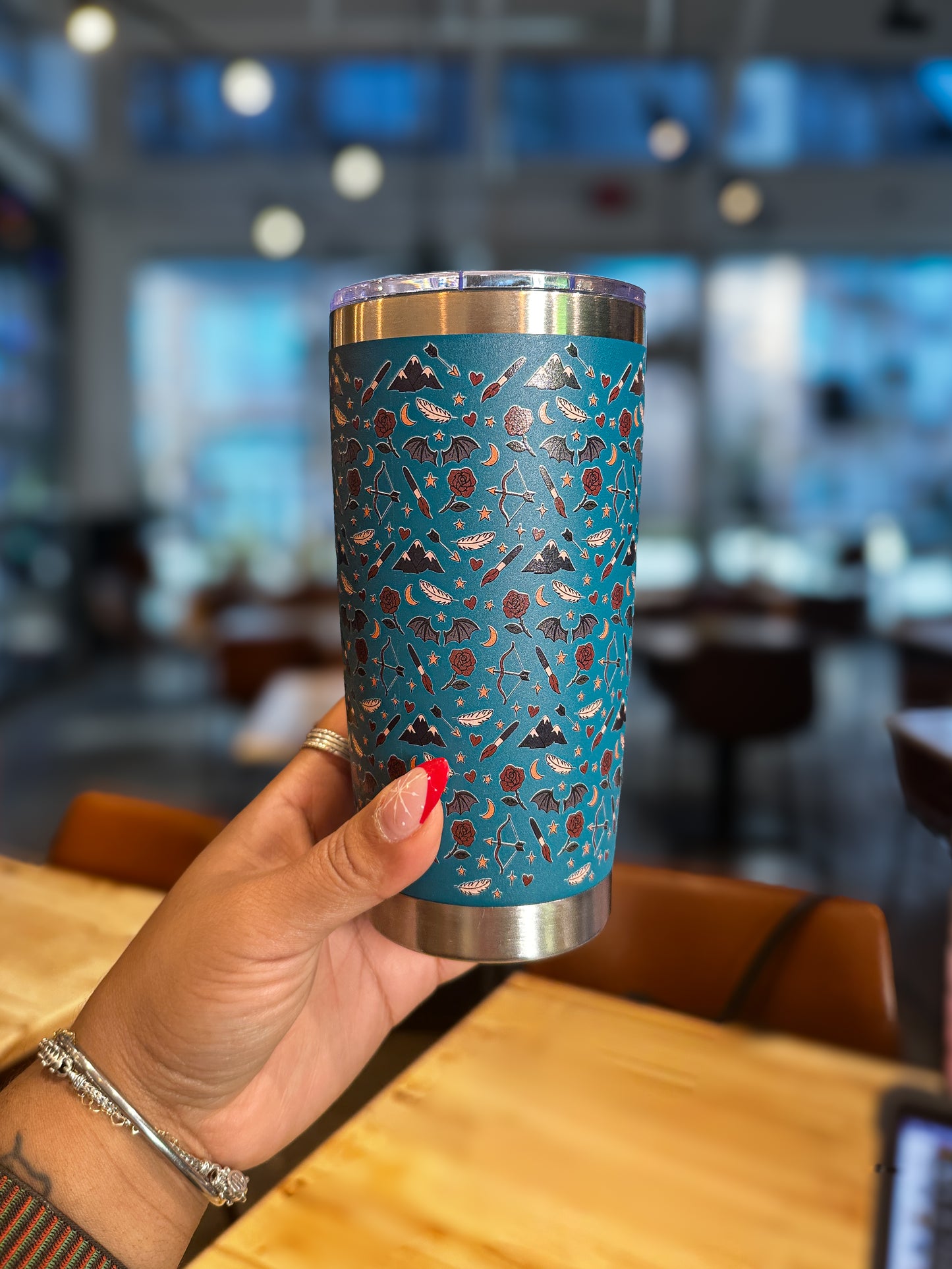 Starlit Court Icons 20oz Stainless Steel Tumbler