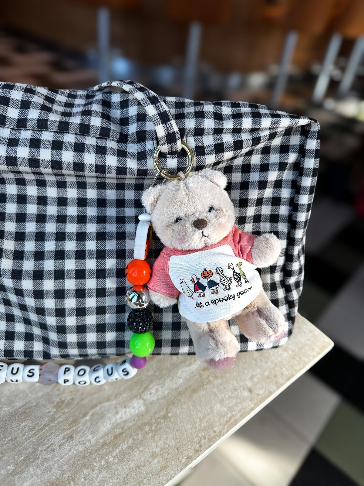 Just a Spooky Goose Halloween Teddy Bear Bag Charm