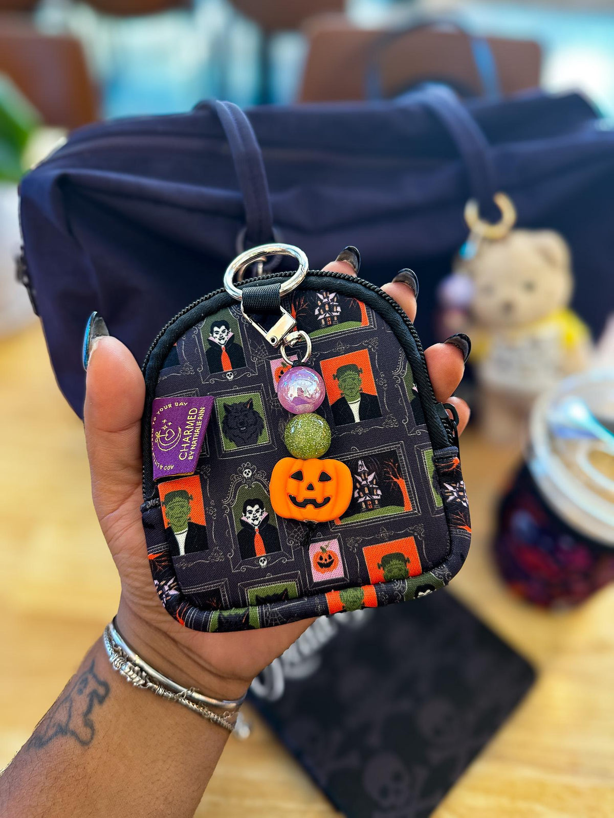 Spooky Classics Mini Zippered Pouch Bag Charm