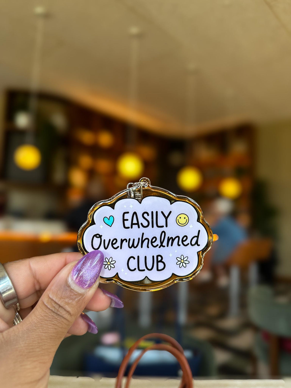 Easily Overwhelmed Club Acrylic Bag Charm