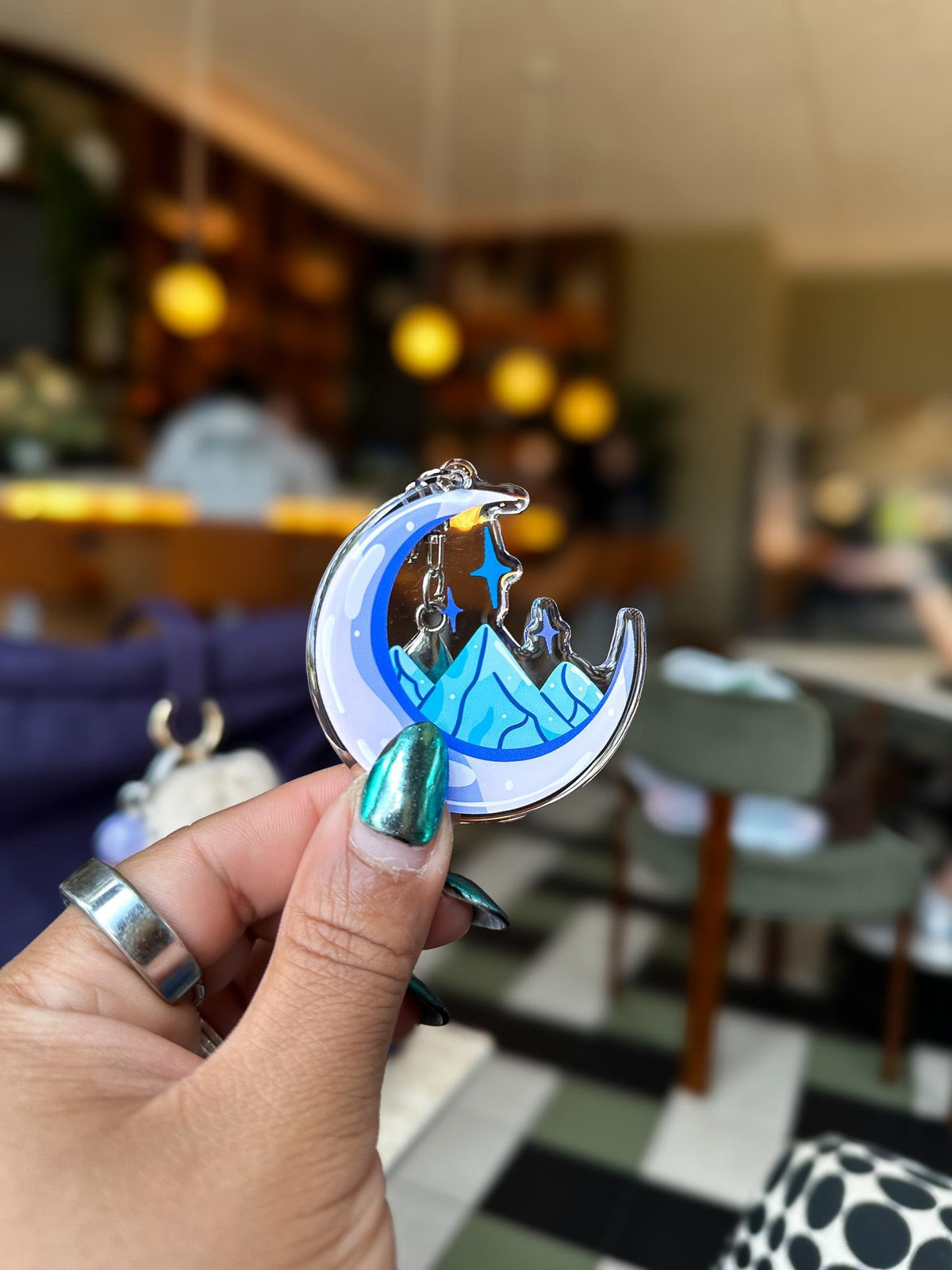 Moon & Mountains Acrylic Bag Charm