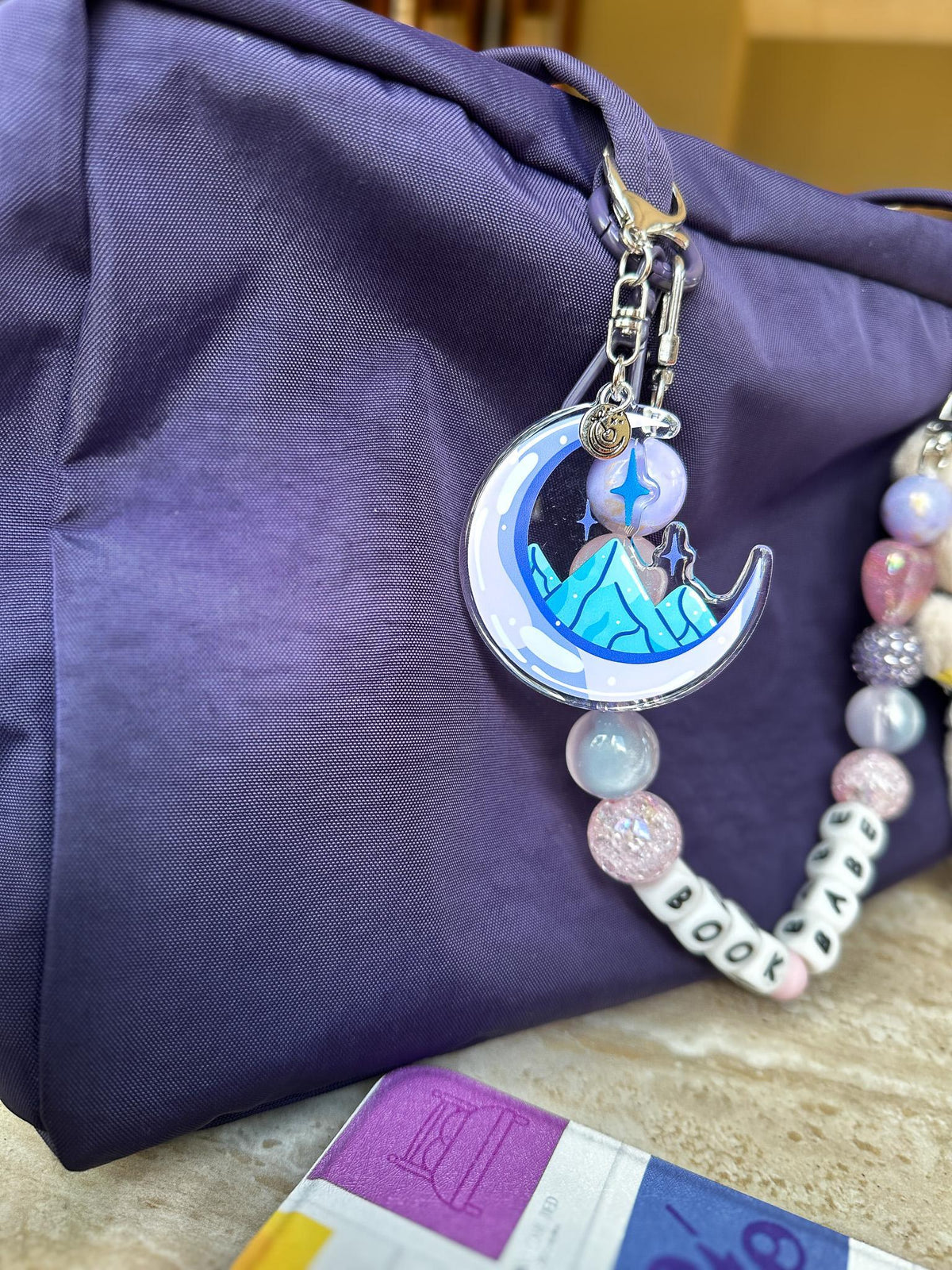 Moon & Mountains Acrylic Bag Charm